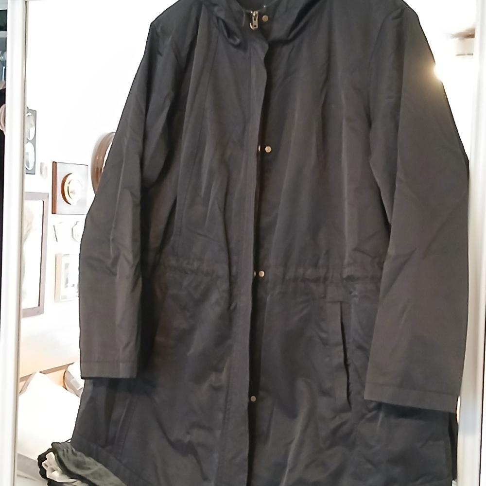 Eilleen Fisher Nylon Cotton Outerwear Hooded Jacket - Picture 8 of 8